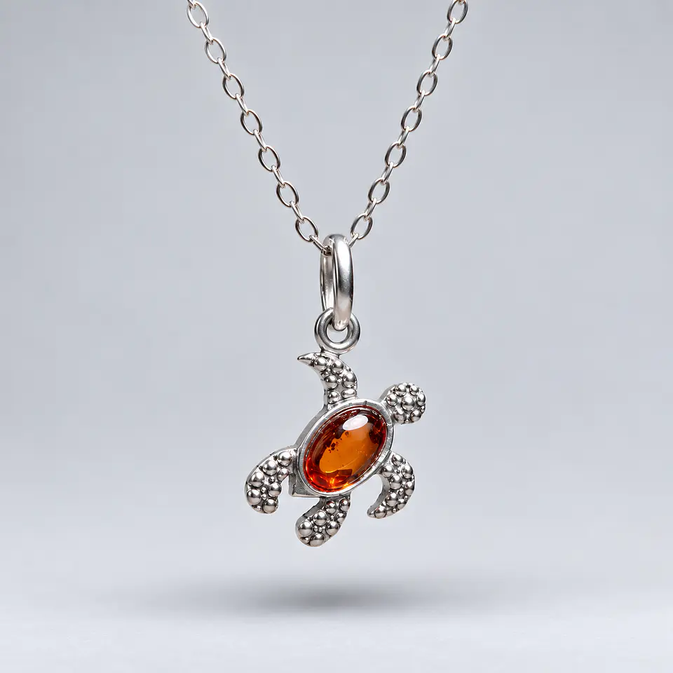 Colgante Tortuga con Granate en Plata 950 1