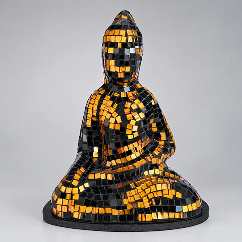 Lámpara Buda Dhyana – Negro y Dorado