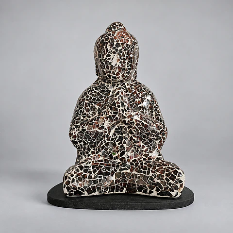 Lámpara Buda Namaskara – Negro, Blanco y Marrón