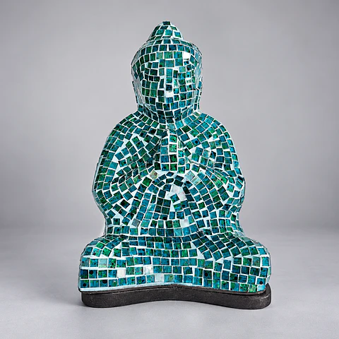 Lámpara Buda Namaskara – Azul y Verde