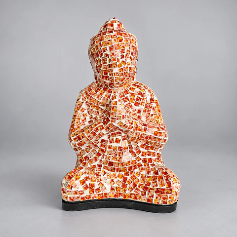 Lámpara Buda Namaskara – Naranja y Dorado