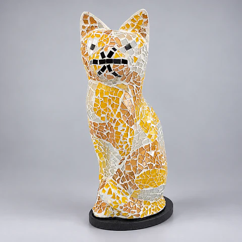 Lámpara Gato – Amarillo y Beige