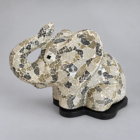 Lámpara Elefante Mediano – Blanco, Gris y Beige