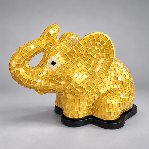 Lámpara Elefante Mediano – Amarillo Dorado