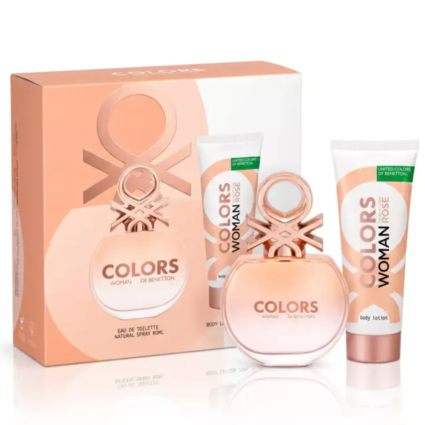 Benetton Estuche Colors Woman Rose: Fragancia EdT 80 ml + Locion Corporal 75 ml 1