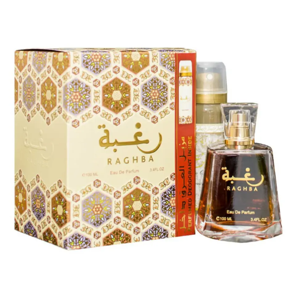 Lattafa Set EdP Raghba - Femme: Fragancia 100 ml y Desodorante Corporal 50 ml 1
