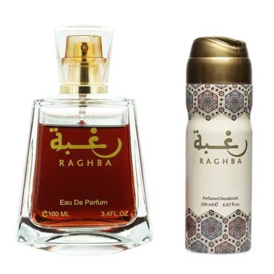 Lattafa Set EdP Raghba - Femme: Fragancia 100 ml y Desodorante Corporal 50 ml 2