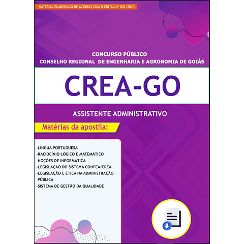 Apostila Concurso CREA-GO 2023 - Assistente em Administração
