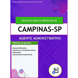 Apostila Concurso Prefeitura de Campinas - SP 2023 - Agente Administrativo