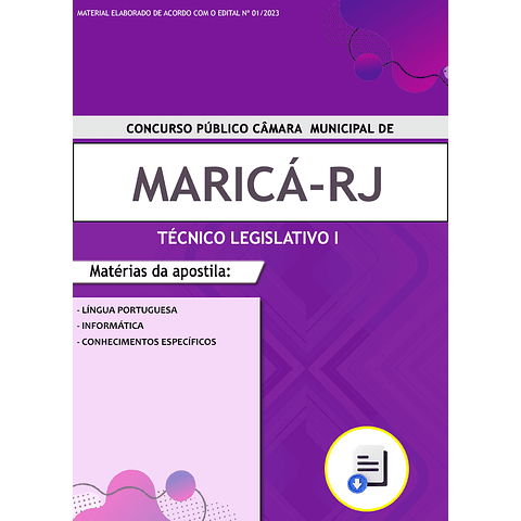 Apostila Concurso Câmara de Maricá-RJ 2023 - Técnico Legislativo I