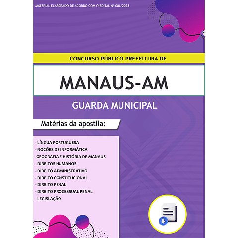 Apostila Prefeitura de Manaus-AM 2023 - Guarda Municipal