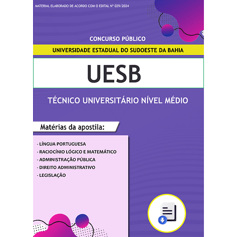 Apostila Concurso UESB 2024 - Técnico Universitário Nível Médio