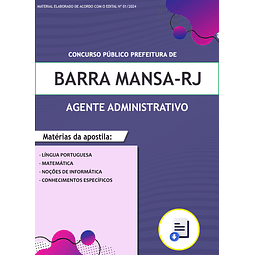 Apostila Prefeitura de Barra Mansa RJ - Agente Administrativo - 2024