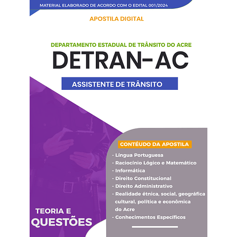 Apostila Concurso DETRAN-AC 2024 - Assistente de Trânsito