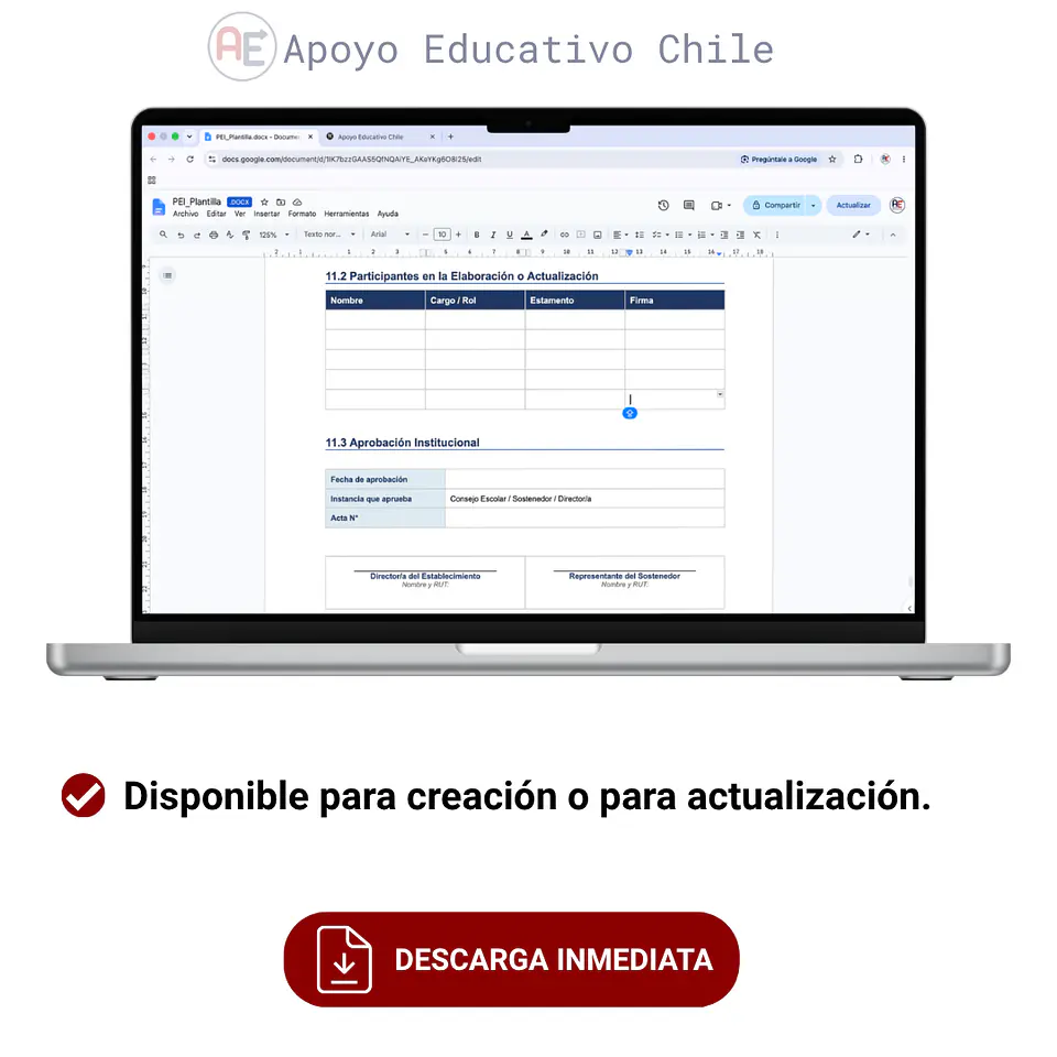 Plantilla PEI Editable Word | Proyecto Educativo Institucional 3