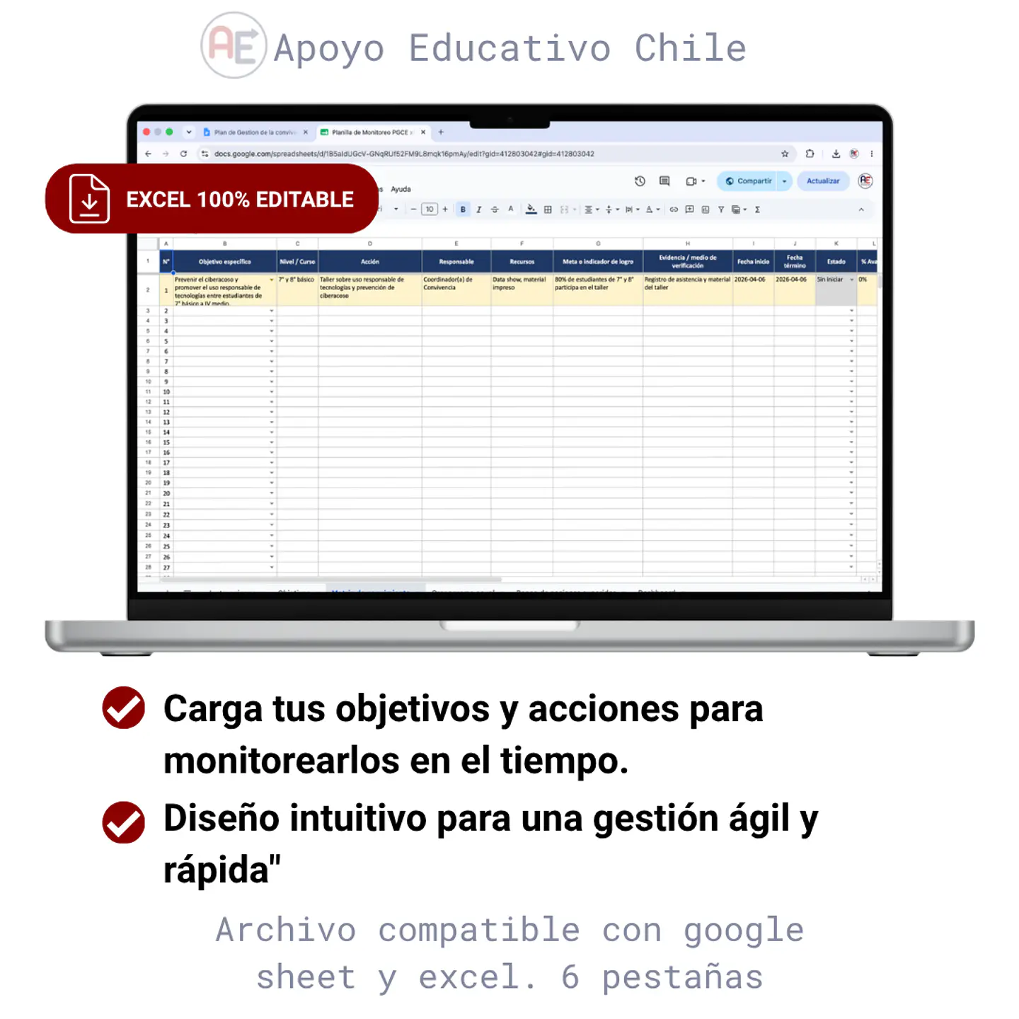 Pack Plan de Gestión de Convivencia: Plantilla Word + Monitoreo Excel 3