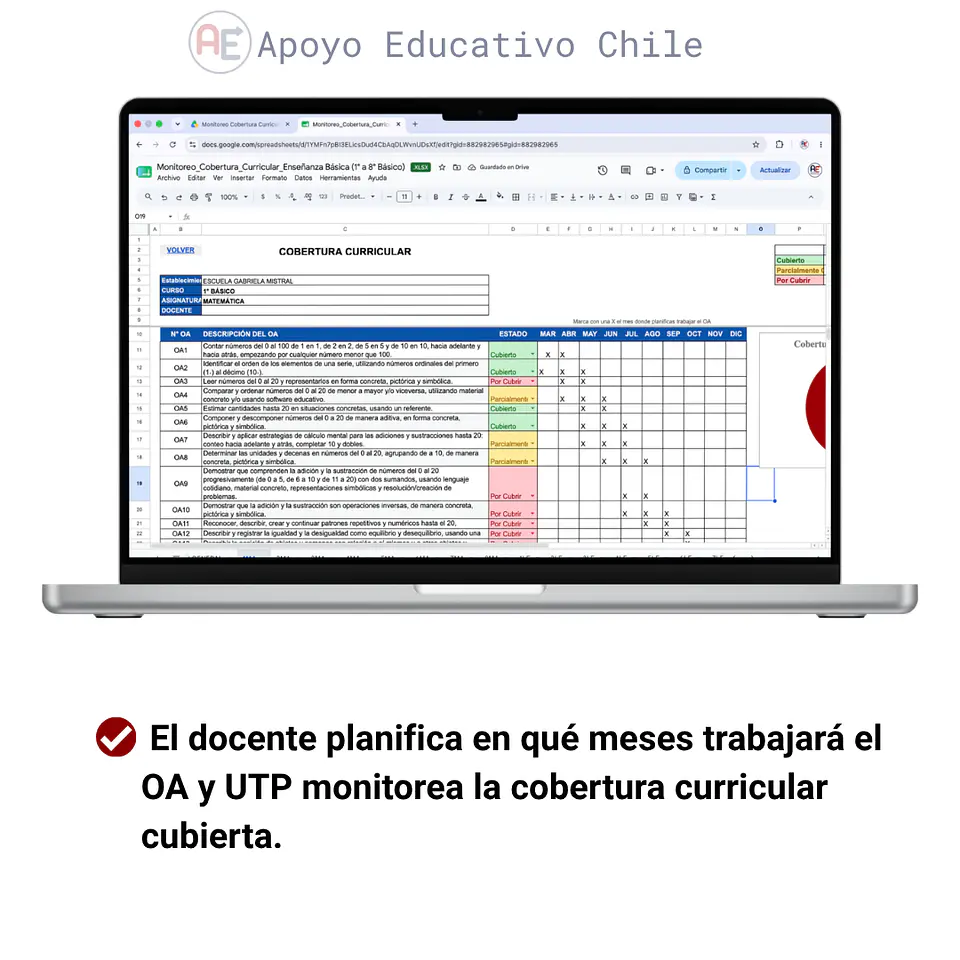 Cobertura curricular - Monitoreo Enseñanza Básica (1° a 8°)  3