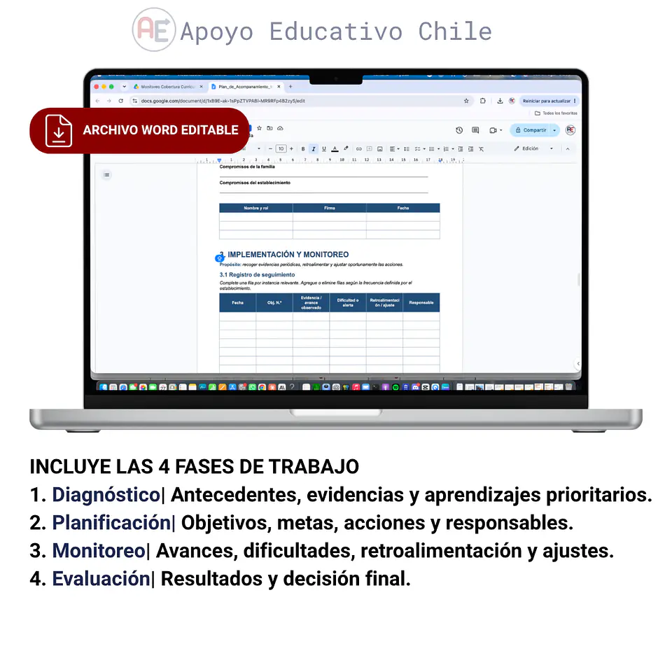 Plan de Acompañamiento Individual | Plantilla Word Editable 4