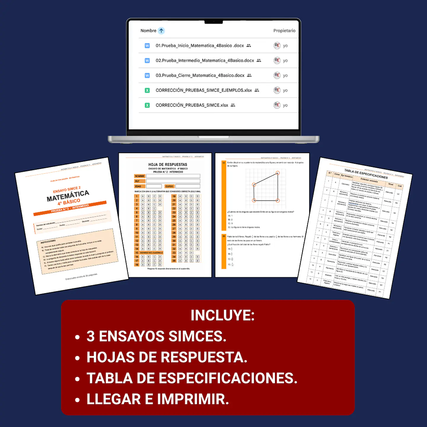Plan Sube el SIMCE Matemática 4.º Básico 2