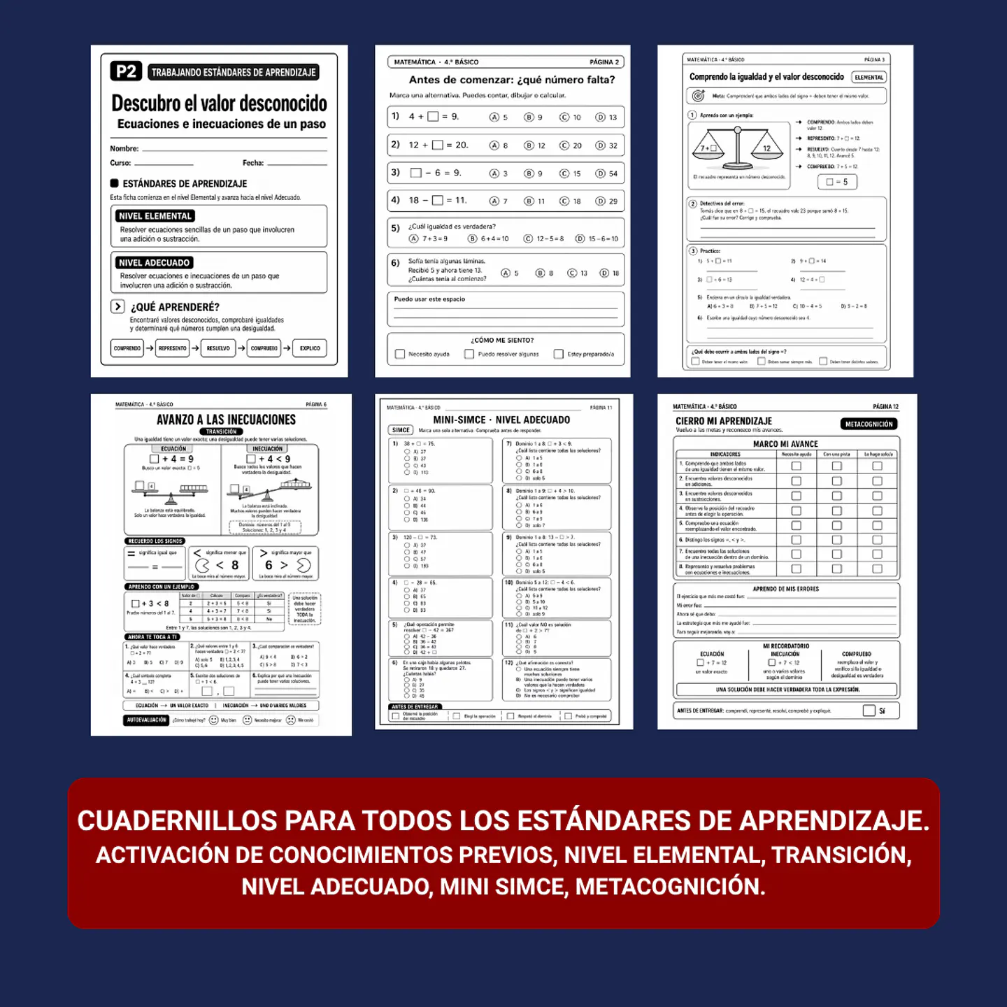 Plan Sube el SIMCE Matemática 4.º Básico 5