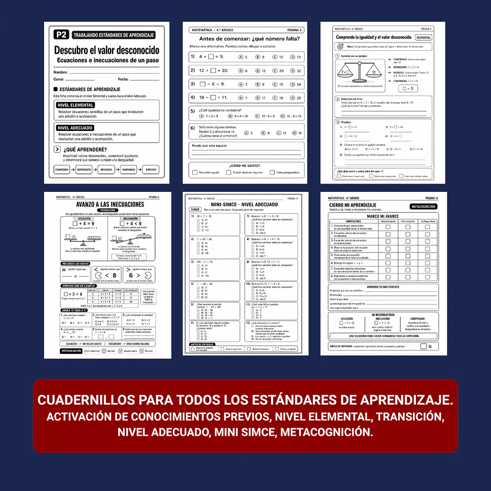 Plan Sube el SIMCE Matemática 4.º Básico 5