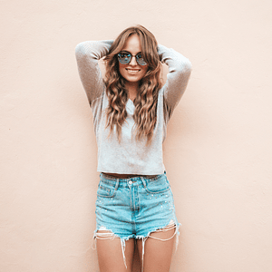 Grey cotton long sleeve T-shirt