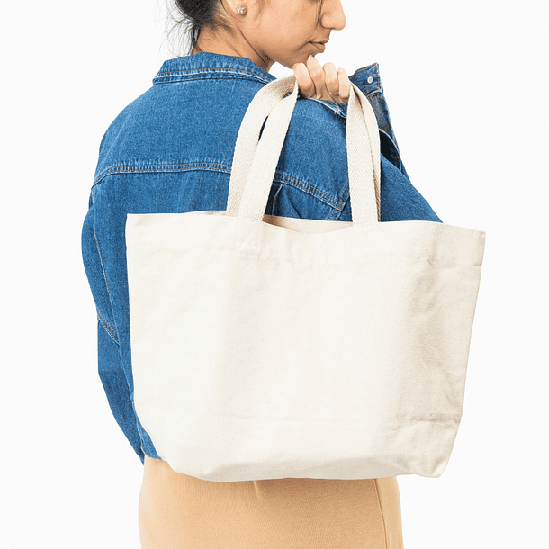 White reusable Tote bag 