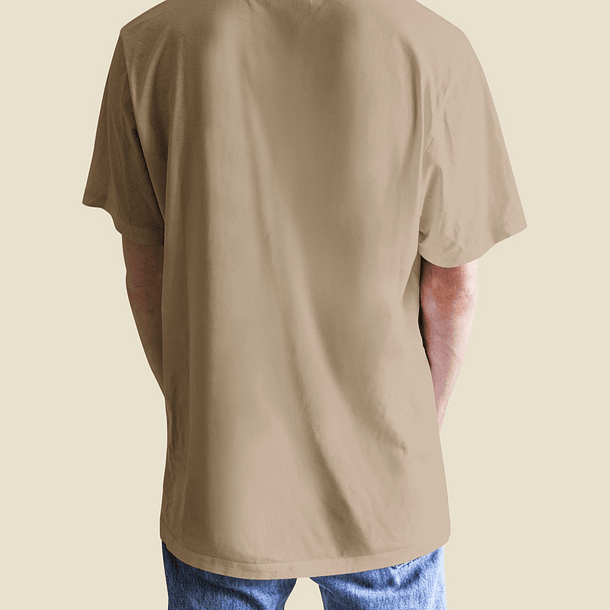 Beige long loose t-shirt for men 