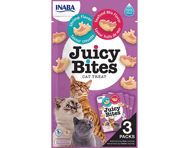 Inaba Juicy Bites Shrimp and Seafood mix flavor 34g