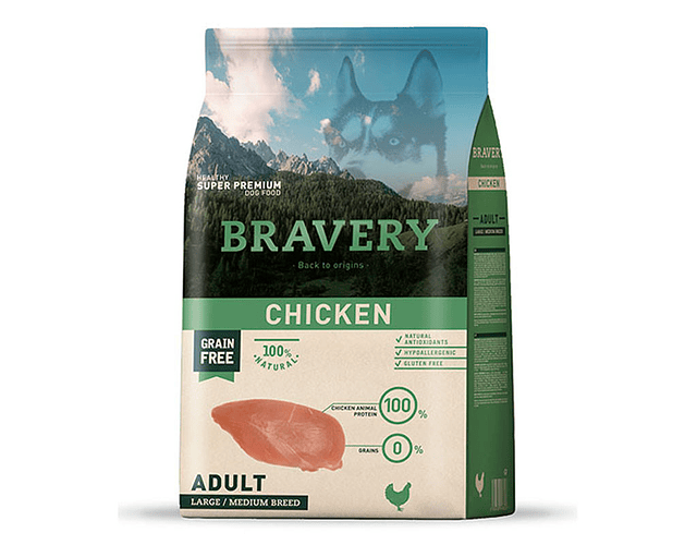 Bravery  Chicken Adult Large/Medium Breeds 4kgs