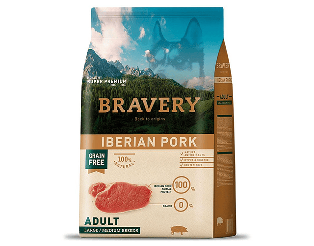 Bravery Adulto Iberian Pork Large/Medium breed 4kgs