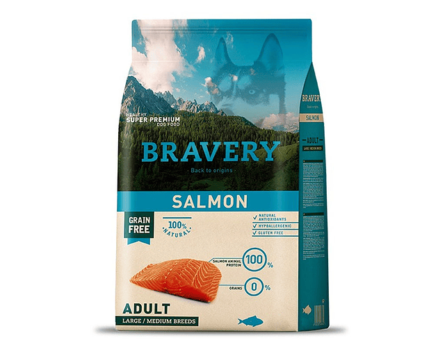 Bravery Salmon Adulto Large/Medium Breed 4kgs