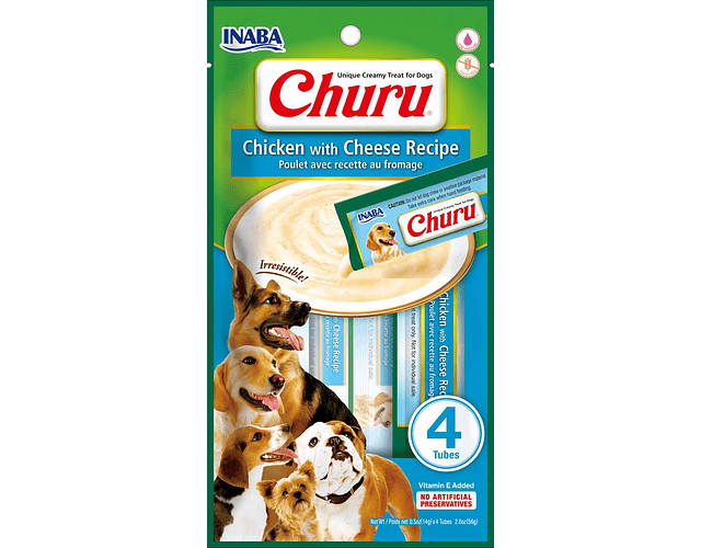 Churu para Perros sabor Pollo con Queso 4 tubos 56g