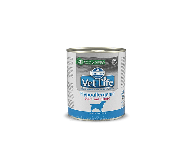 Vetlife Hypoallergenic Duck & Potato Canino Húmedo 300g