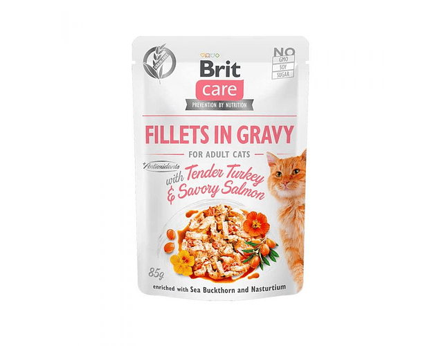 Brit Care Cat Pouch Tender Turkey and Savory Salmon 85g