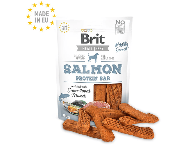 Brit Meaty Jerky Salmon Protein bar 80g