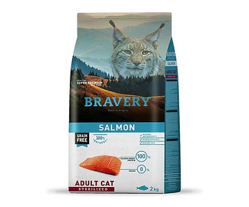 Bravery gato  Adulto Esterilizado Salmón  2kg,