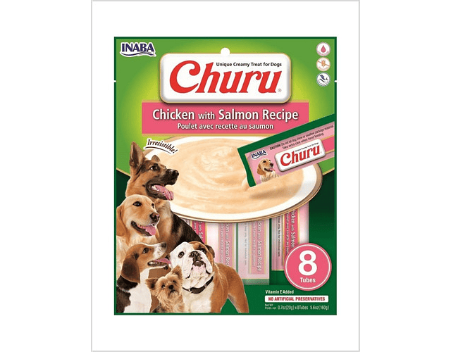 Churu Para Perros De Pollo Con Salmon 8 Tubos