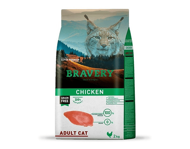 Bravery Pollo Para Gato Adulto 2 Kg