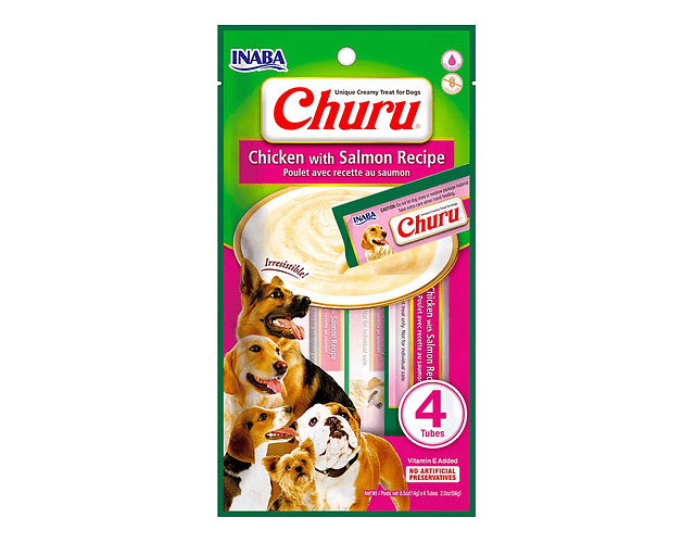 Inaba Churu Para Perro Sabor Pollo Con Salmón 4 Tubos