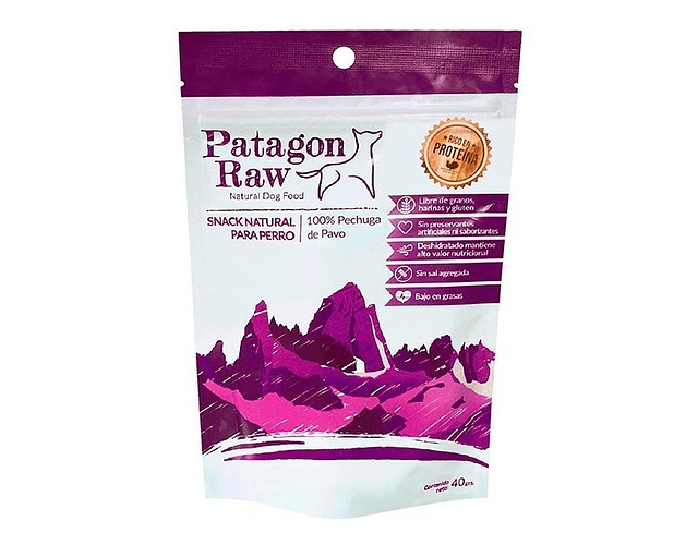 Snack Natural Para Perros Patagon Raw Pavo 