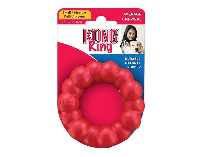 Kong Ring Juguete Anillo Aro Small Perro Color Rojo