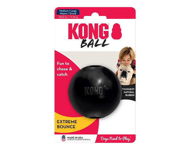 Kong Ball Extreme M/l Pelota Perro Ultra Resistente Color Negro