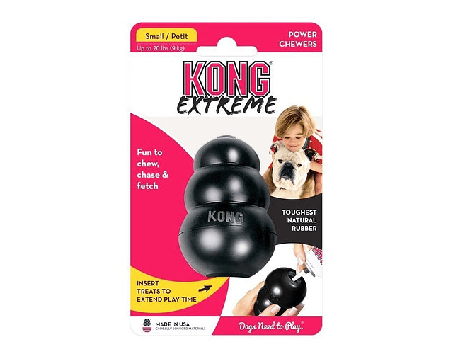 Juguete Kong Extreme Para Mascotas Perros Talla S Hasta 9 Kg Color Negro