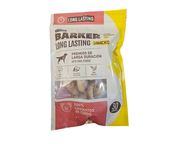 Barker pack de 30 casquitos de cerdo para perros 210g