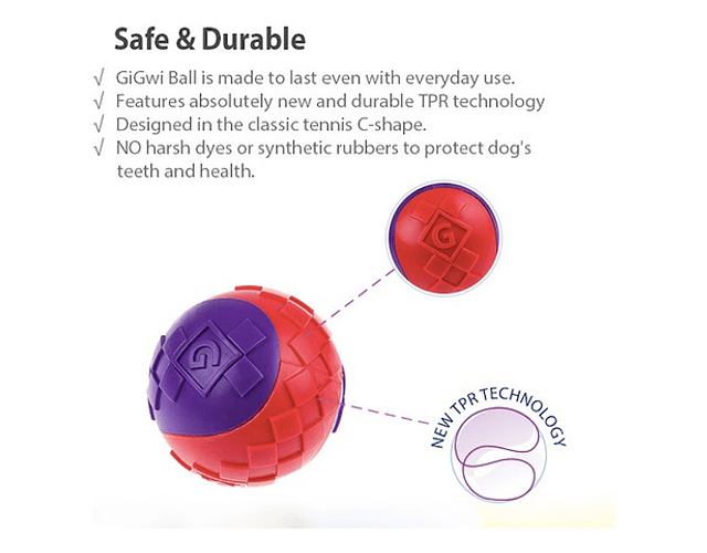 Pelota Para Perros Gigwi Ball Squeaker Medium Color Rojo