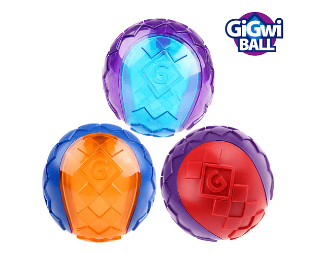 Pelota Para Perros Gigwi Ball Squeaker Medium Color Rojo