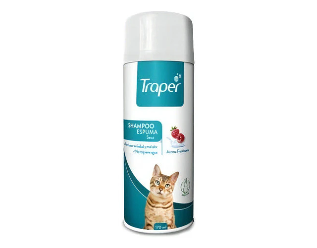Shampoo Espuma Seca Para Gato Aroma Frambuesa 170ml Traper