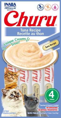 Churu para Gatos sabor Receta Atún y Receta Atún con Ostión Inaba (10 tubos de 14 gr)