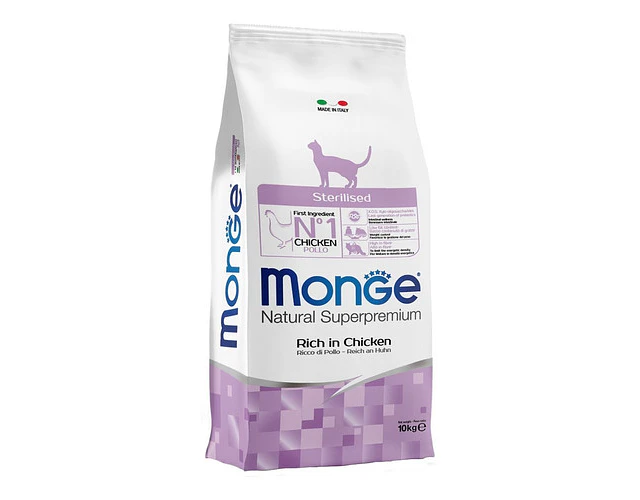 Monge Grain Free Sterilised Alimento Gato Adulto Pollo 10kg